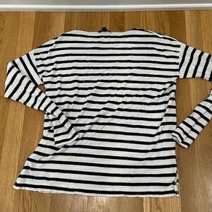 J. Crew Navy and White Striped Long Sleeved Top